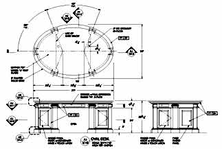 Oval Desk Drawing