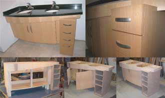 Curly Maple and Cherry Vanity